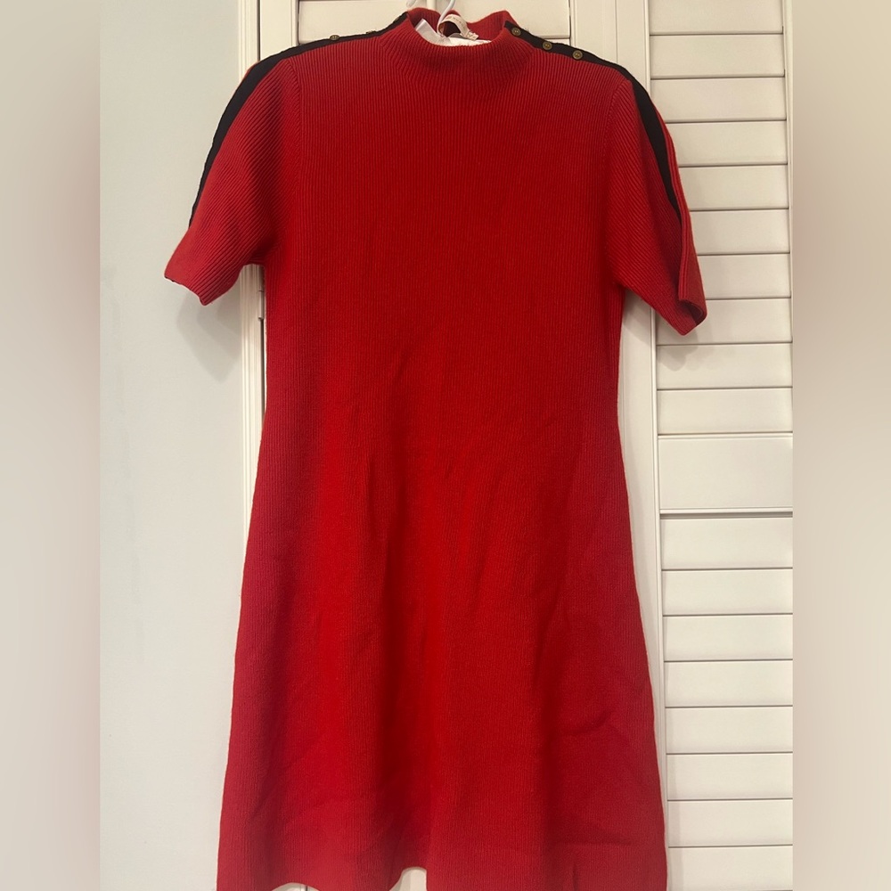 Tory Burch Red Short Sleeve Sweater Dress👗 size XL